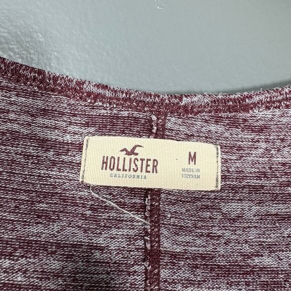 Hollister Women's Burgundy Marled Y2K Cozycore Knit Top - Size Medium - Casual - Picture 5 of 7